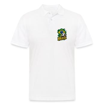 Brasilien Flagge - Männer Poloshirt - Weiß - Vorne - Kai (181cm)