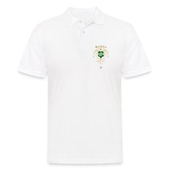 Saxonia Wappen Löwen-Emblem - Männer Poloshirt - Weiß - Vorne - Kai (181cm)