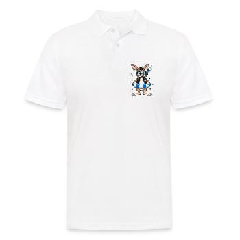 Bunter Punk Hase Taucher mit Rettungsring - Männer Poloshirt - Weiß - Vorne - Kai (181cm)