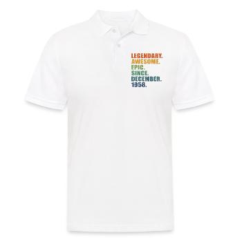 65th Birthday, December 1958, 65 Year Anniversary - Men's Polo Shirt - white - Front - Kai (181cm)