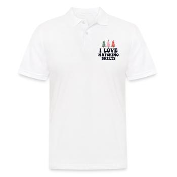 J’aime assortir les chemises de Noël Couple de Noël Femme - Polo Homme - blanc - Devant - Kai (181cm)