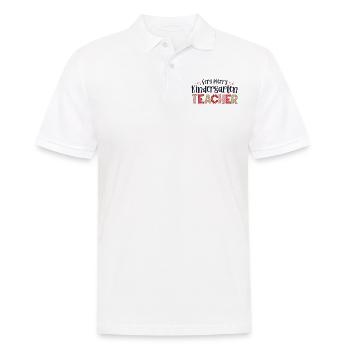 Très joyeux professeur de maternelle École de Noël - Polo Homme - blanc - Devant - Kai (181cm)