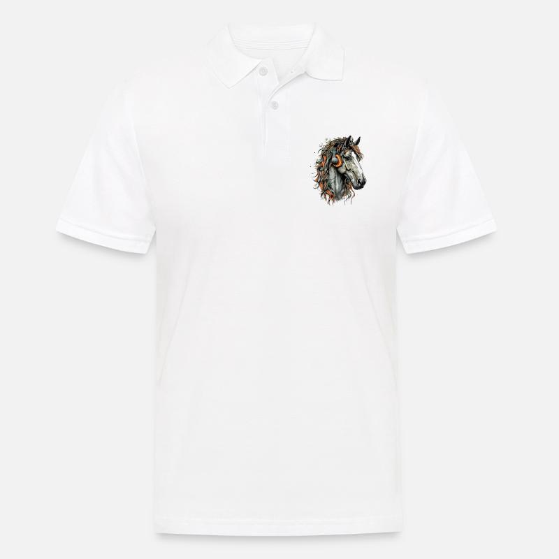 Koni, das audiophile Pferd - Männer Poloshirt - Weiß