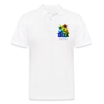 Ibiza 2024 Vacances Palmiers Colorés - Polo Homme - blanc - Devant - Kai (181cm)
