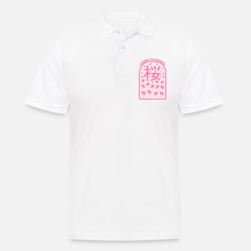Kirschblüten Sakura - Männer Poloshirt - Weiß