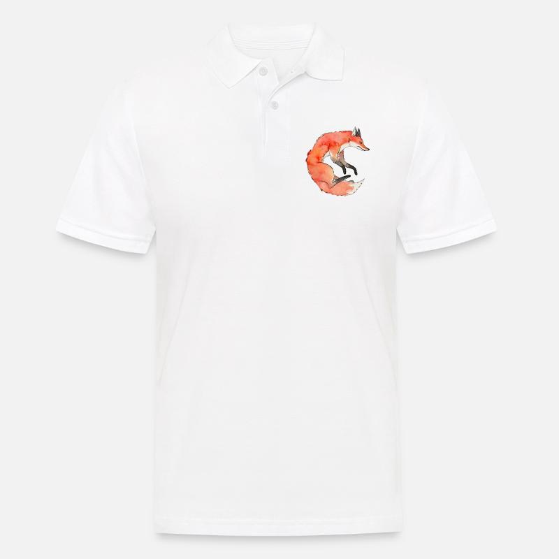 Fuchs - Männer Poloshirt - Weiß