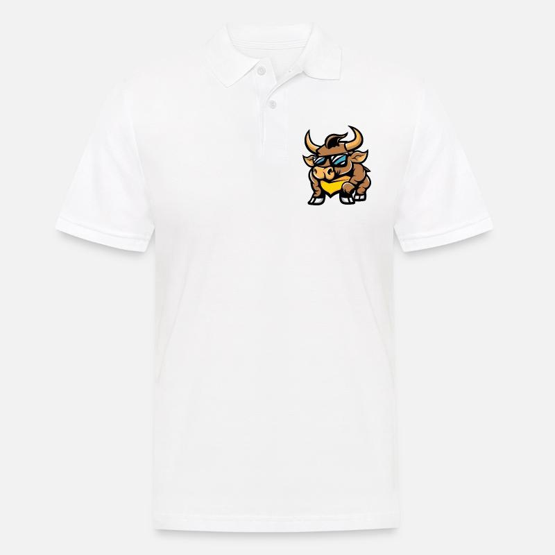 Stier Cool Comic - Männer Poloshirt - Weiß