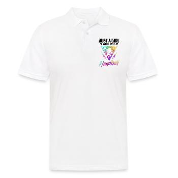 Mädchen, Das Handballspieler Liebt Sportspiel - Männer Poloshirt - Weiß - Vorne - Kai (181cm)