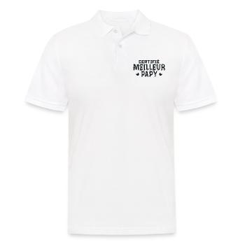 Certifié Meilleur Papy du Monde - Polo Homme - blanc - Devant - Kai (181cm)