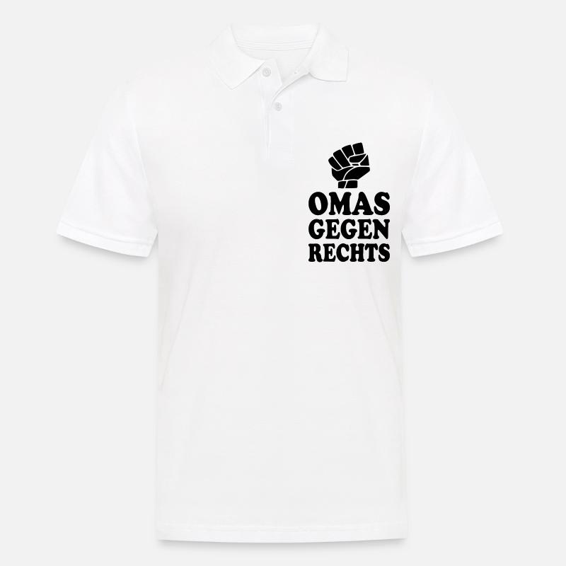 Omas gegen rechts - Männer Poloshirt - Weiß