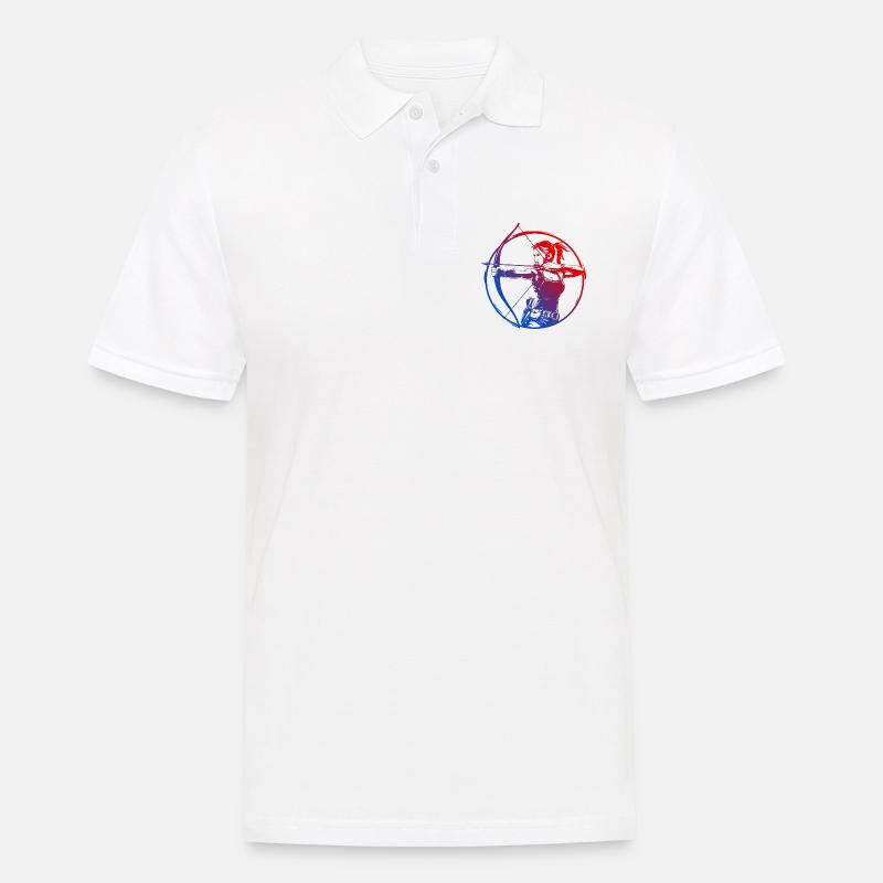 Bogenschießen Silhouette Bunt - Männer Poloshirt - Weiß