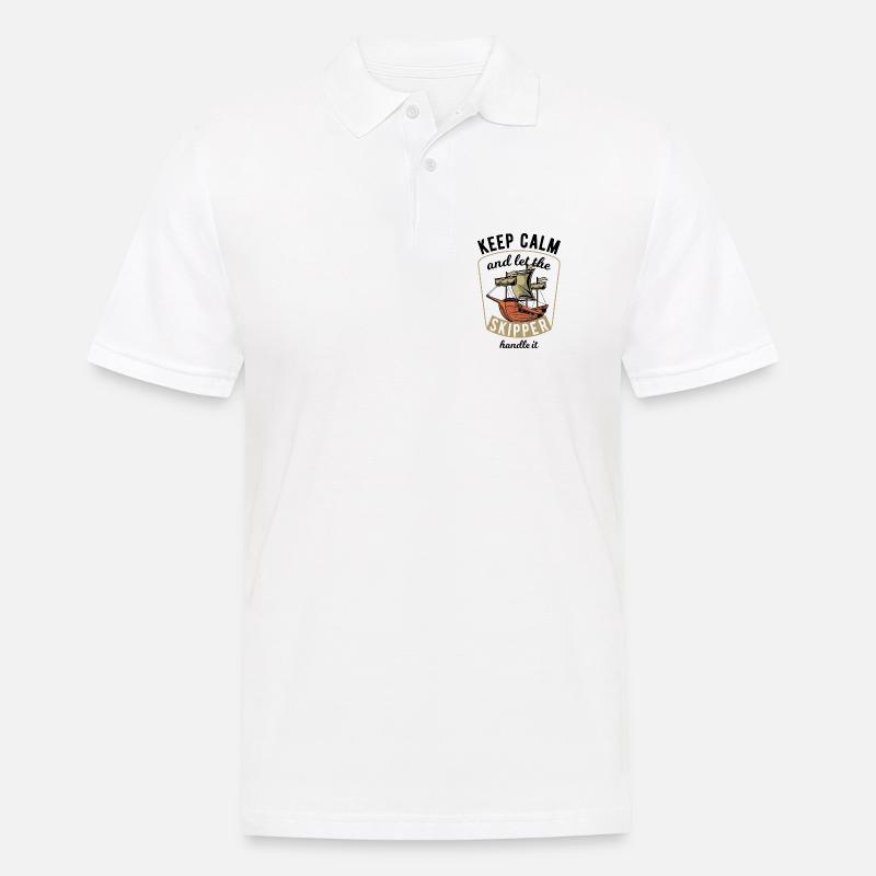 Keep Calm Sailing - Männer Poloshirt - Weiß