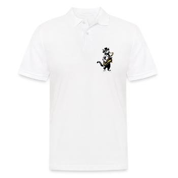 Cat Saxophone Music Street Art Stencils Style - Men's Polo Shirt - white - Front - Kai (181cm)