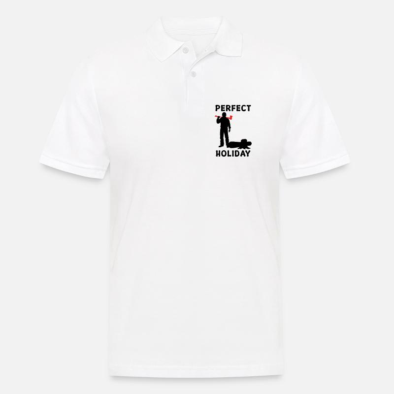 Holzarbeit Axt Holzfäller Baumfäller Statement - Männer Poloshirt - Weiß