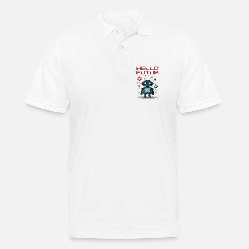 Hallo Future Character von Helfspawn - Männer Poloshirt - Weiß