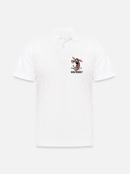 Witziger Esel Cartoon Druck - Männer Poloshirt - Weiß