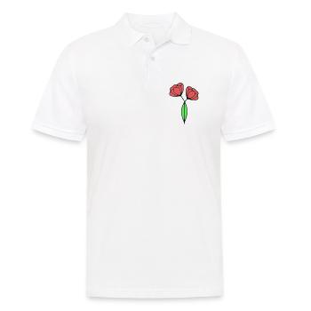 Poppy Poppies Minimalist Line Art 6 - Men's Polo Shirt - white - Front - Kai (181cm)