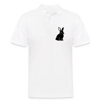 Bunny Rabbit Silhouette Black Vector - Men's Polo Shirt - white - Front - Kai (181cm)