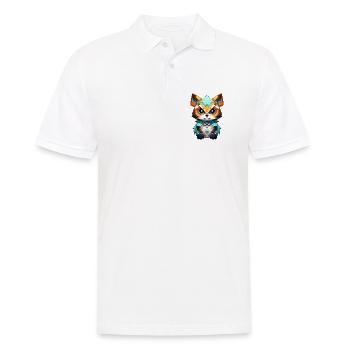 Geometrischer Fuchs Pop Art - Männer Poloshirt - Weiß - Vorne - Kai (181cm)
