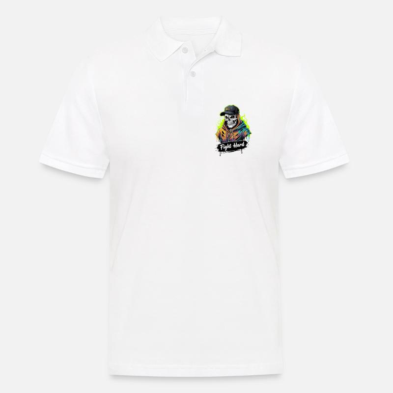 KÄMPFE HART - Männer Poloshirt - Weiß