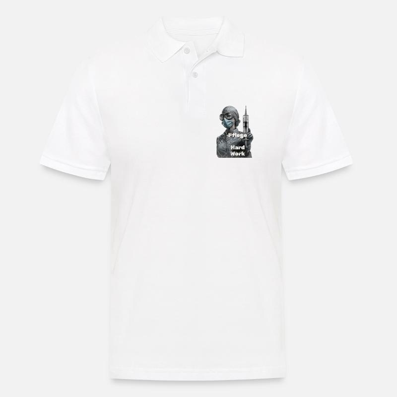 Pflegeheldin Harte Arbeit - Männer Poloshirt - Weiß