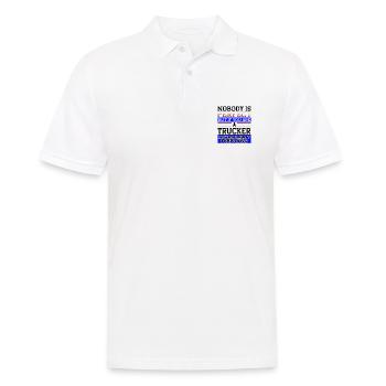 Trucker Gift Nobody Perfect Trucker Damn Close - Polo Homme - blanc - Devant - Kai (181cm)