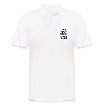 J’adore boire du café et lire des livres café - Polo Homme - blanc - Devant - Kai (181cm)