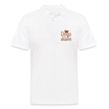 Dog Lover Cadeaux Chiens Livres et Sushis - Polo Homme - blanc - Devant - Kai (181cm)