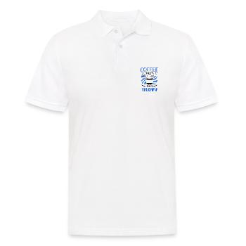 Café cadeau thérapeute d’abord, puis cadeaux de thérapie - Polo Homme - blanc - Devant - Kai (181cm)