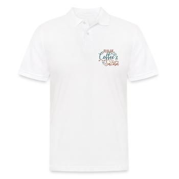 Coffee Drinker Gift Full of Coffee and Sarcasm - Men's Polo Shirt - white - Front - Kai (181cm)