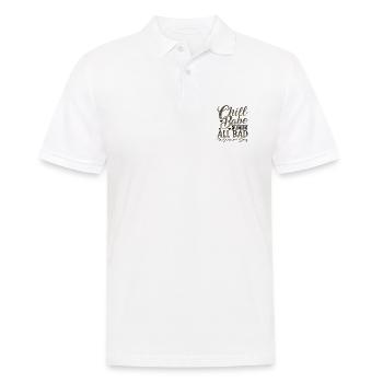 Sarkastisches Chill Babe Wir sind alle schlecht in jemandem - Männer Poloshirt - Weiß - Vorne - Kai (181cm)