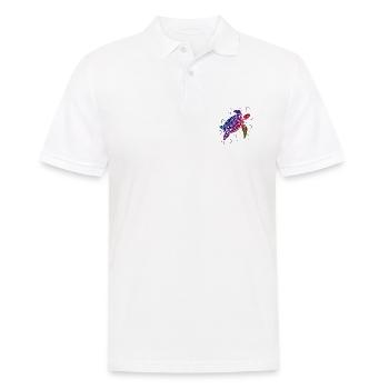 Marine Conservation Polynesian Sea Turtle Gift - Men's Polo Shirt - white - Front - Kai (181cm)