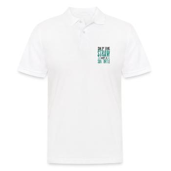 Meeresschutzgeschenk Überspringen Sie einen Strohhalm Retten Sie ein Meer - Männer Poloshirt - Weiß - Vorne - Kai (181cm)