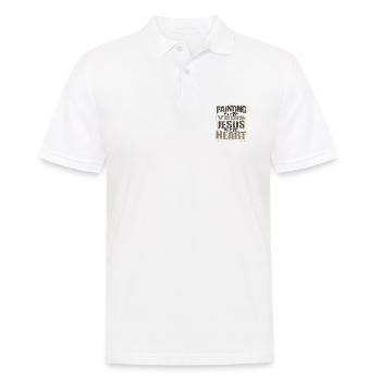 Maler Geschenk Malerei in meinen Adern Jesus ist in meinem - Männer Poloshirt - Weiß - Vorne - Kai (181cm)