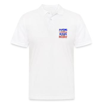 Maler Geschenk Malerei in meinen Adern Jesus ist in meinem - Männer Poloshirt - Weiß - Vorne - Kai (181cm)