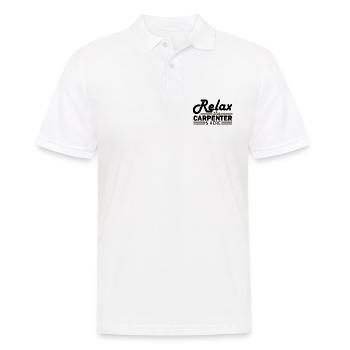 Schreinerhumor Relax the Carpenter ist da - Männer Poloshirt - Weiß - Vorne - Kai (181cm)