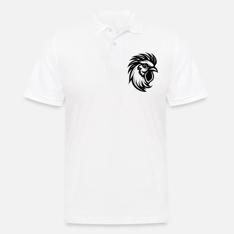 Hahn Tier - Männer Poloshirt - Weiß