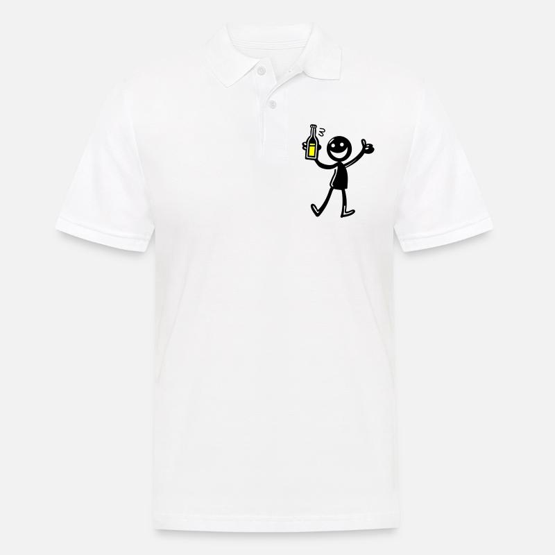 Drinking Comic Illustration Beer - Men's Polo Shirt - white