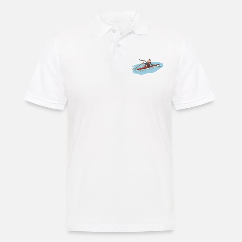 Einer Ruderer Affe Geschenk Idee - Männer Poloshirt - Weiß
