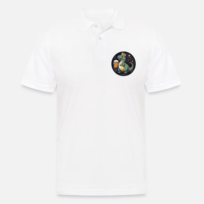 Dinosaurier brontosaurus Bier Comic - Männer Poloshirt - Weiß
