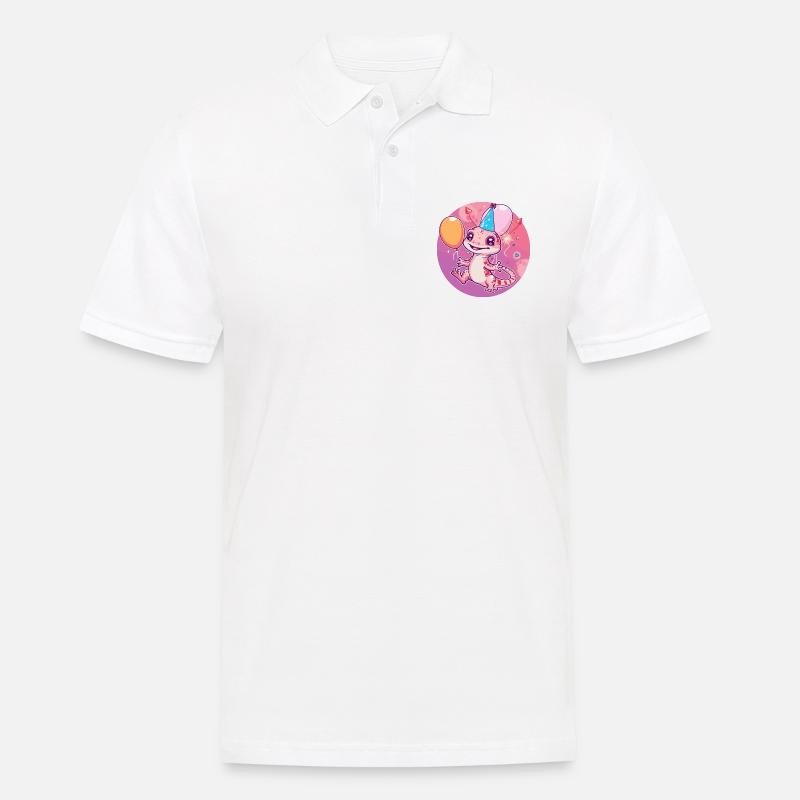 Lizard Birthday Comic - Men's Polo Shirt - white