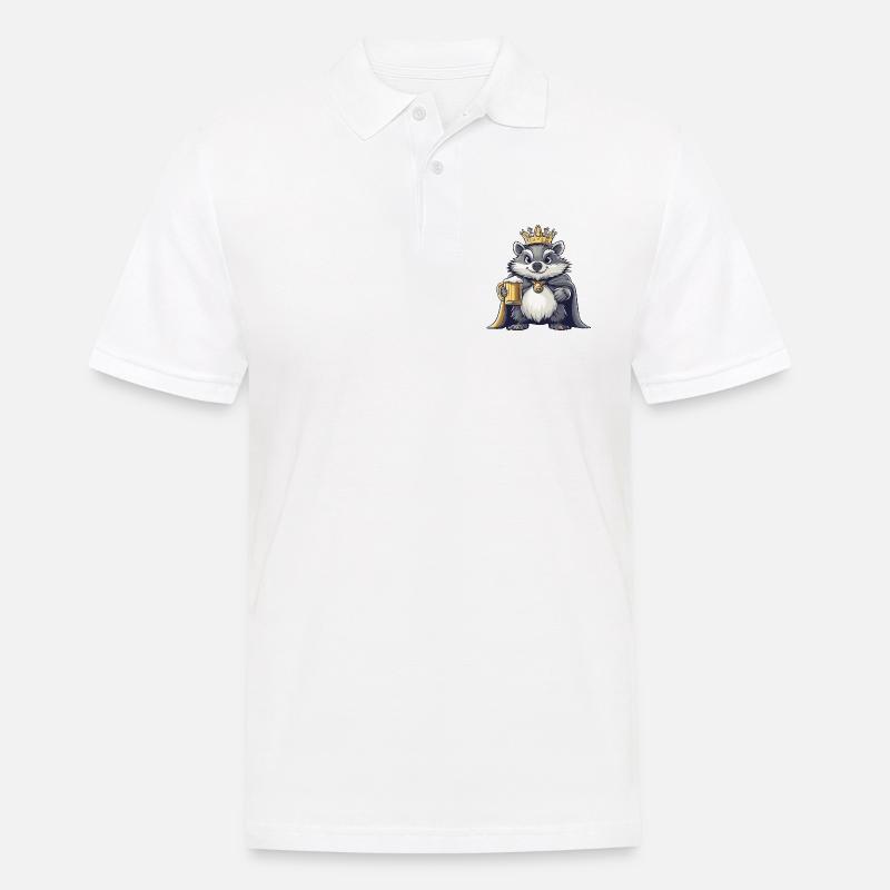 Igel Bier Lustig - Männer Poloshirt - Weiß