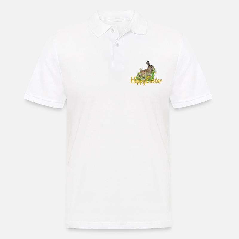 Happy Easter rabbit - Männer Poloshirt - Weiß