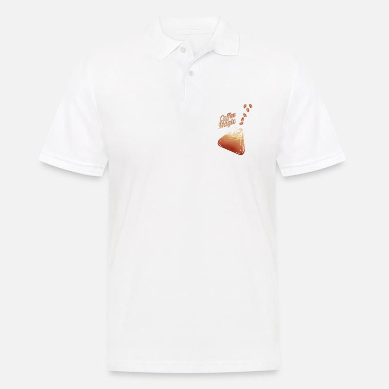 Erlenmeier Kolben Kaffeebohnen Kaffee Magie - Männer Poloshirt - Weiß
