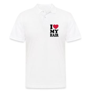 I love my hair - J'aime mes cheveux - Polo Homme - blanc - Devant - Kai (181cm)
