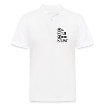 Eat Sleep Fidget Repeat - Fidget Spinner - Men's Polo Shirt - white - Front - Kai (181cm)