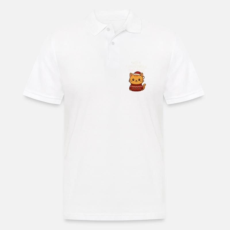 Pull de Noël moche pour chat - Polo Homme - blanc