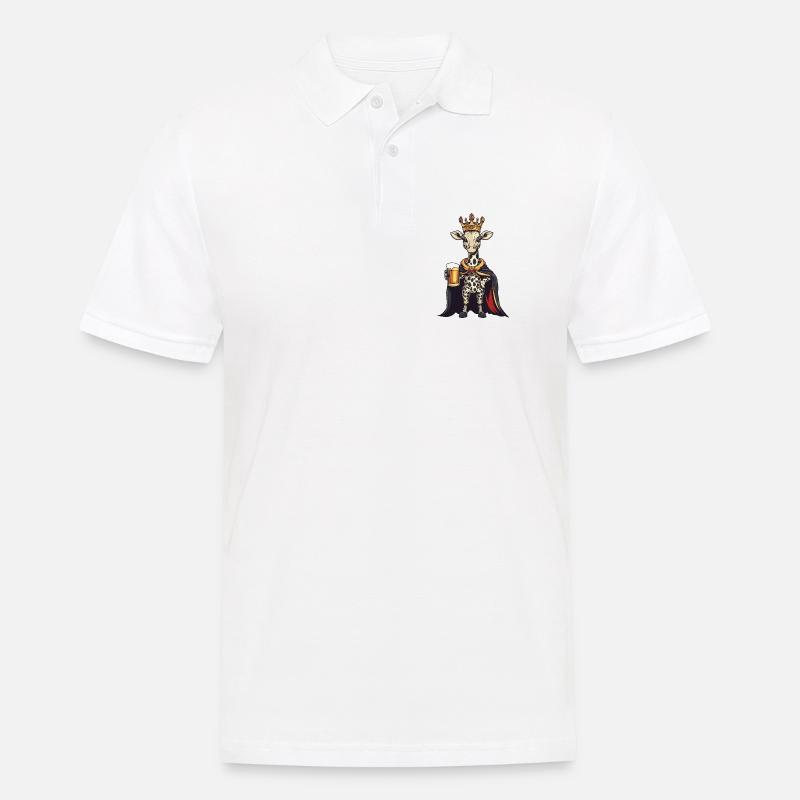 Giraffe Bier König - Männer Poloshirt - Weiß