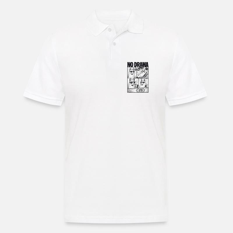 No Drama Llama Cool Alpaka Comic - Männer Poloshirt - Weiß