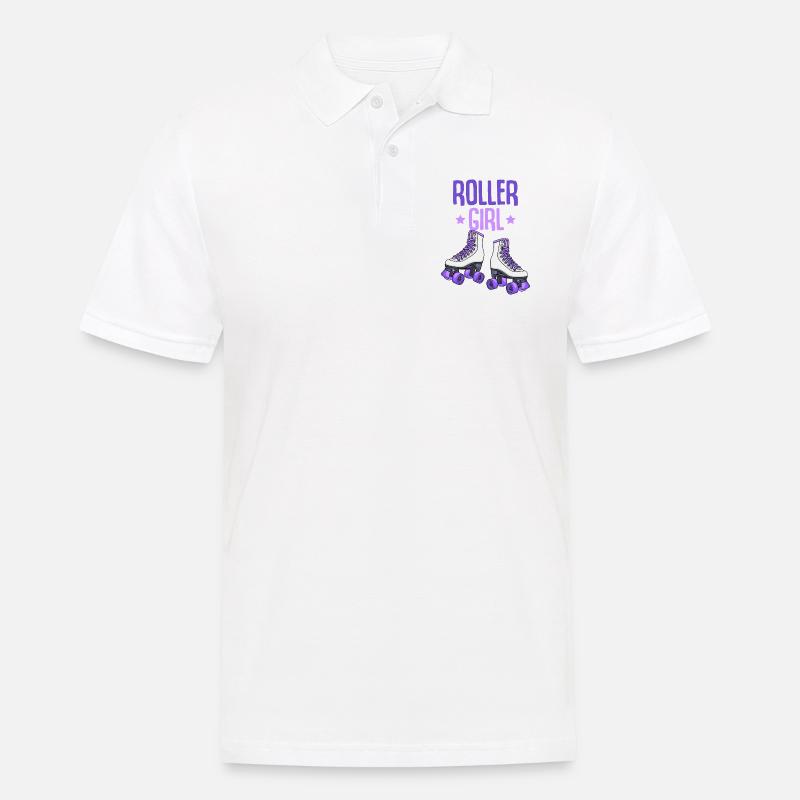 Rollschuhe - Männer Poloshirt - Weiß